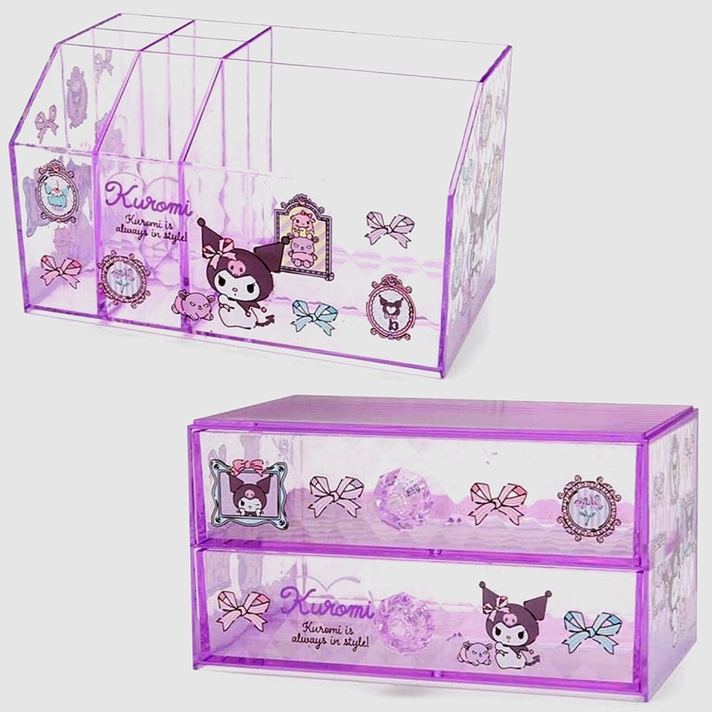 ☆ Sanrio Purple Kuromi Facted Crystal Cosmetic Stackable Organize Drawer